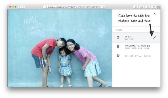 Change Google Photos Date