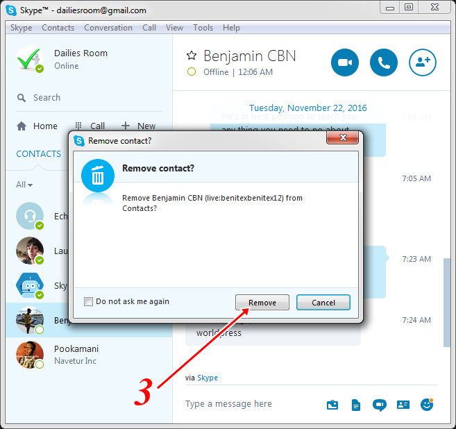 How to Remove Someone from Skype Account Contact On Pc