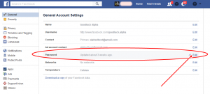 Change Facebook Account Password Via Computer