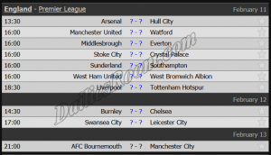 English Premier League fixtures schedule 2016/2017 - EPL Weekly Fixtures