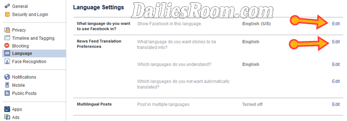 How to Change Facebook Account Language - Change FB Language