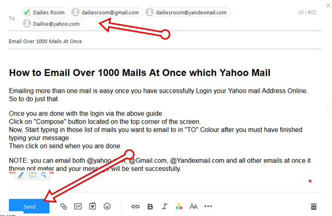 How to Email Over 1000 Mails At Once After Yahoo Email Sign In