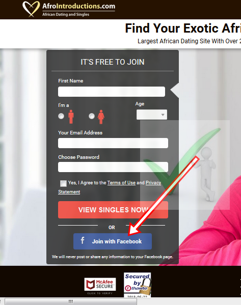 Join free Afrointroductions.com signup With Facebook - Login Afrointroductions