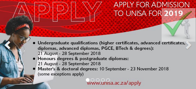 University of South Africa 2019 Application for Admission - How To Apply