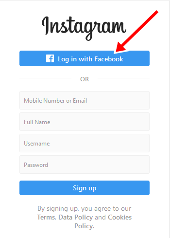 Instagram Sign Up With Facebook Account from www.instagram.com