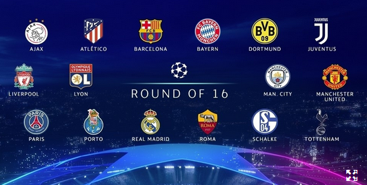 Full Champions League Last 16 Draw List - CL Round 16 Draw