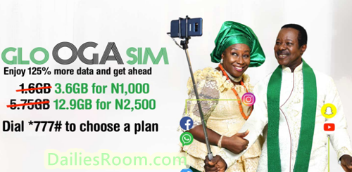 Glo Oga Sim Data Subscription: Get 125% Data Bonus On Plans