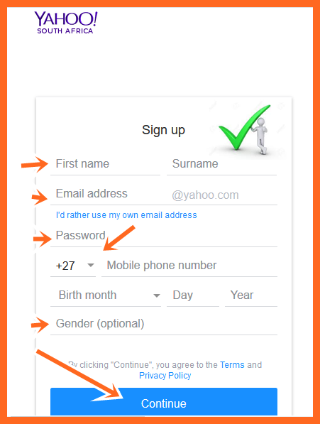 Yahoo Mail Sign Up New Account South Africa (+27) - https://za.yahoo.com
