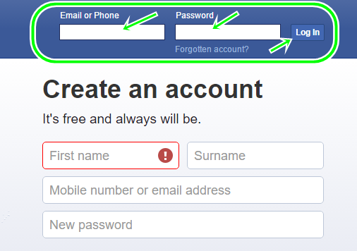 Facebook Email Sign Up From www.facebook.com | FB Profile Sign In