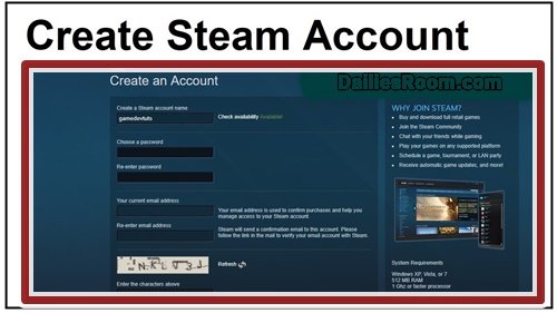 Steps To Create Steam Account For Games Online