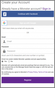 www.monster.com Sign Up For Monster Jobs Advanced Search