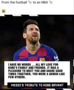 Messi tribute to Kobe