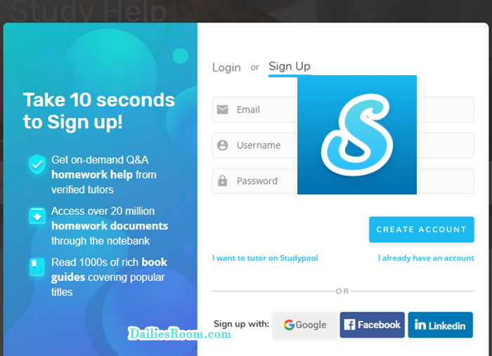 Studypool Account Sign Up: Create Studypool Account - Studypool Facebook Sign Up